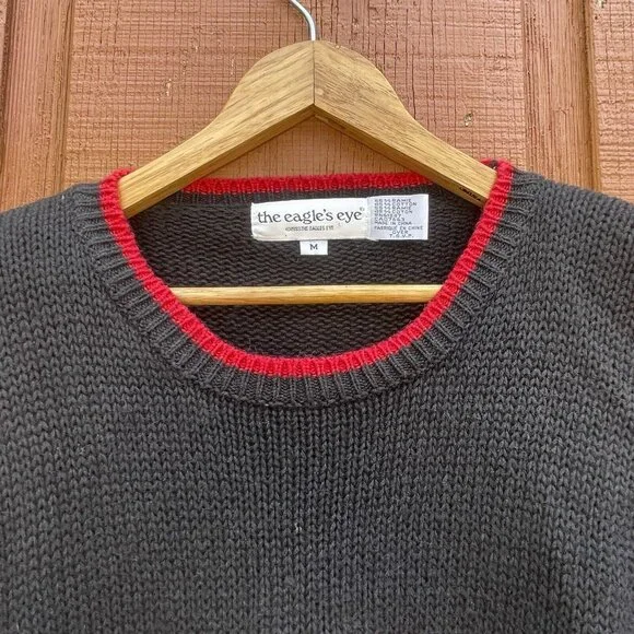 The Eagle's Eye Knit Sweater Womens Med Scottish Bear 1993 Grandma Cottage Core - Picture 2 of 11
